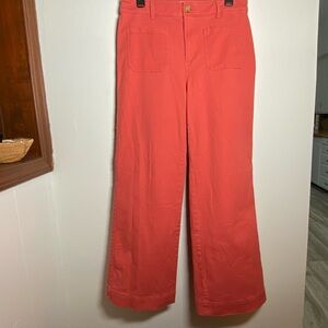LOFT Palmer Wide-Leg Cropped Coral 6 Petite Lightweight Jean Vacation Cruise